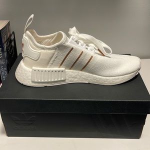 Adidas White and Gold NMDs